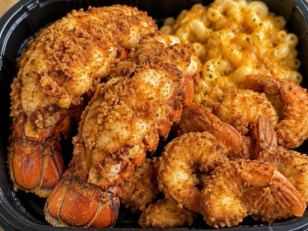 Zoe's fried lobster and seafood platter